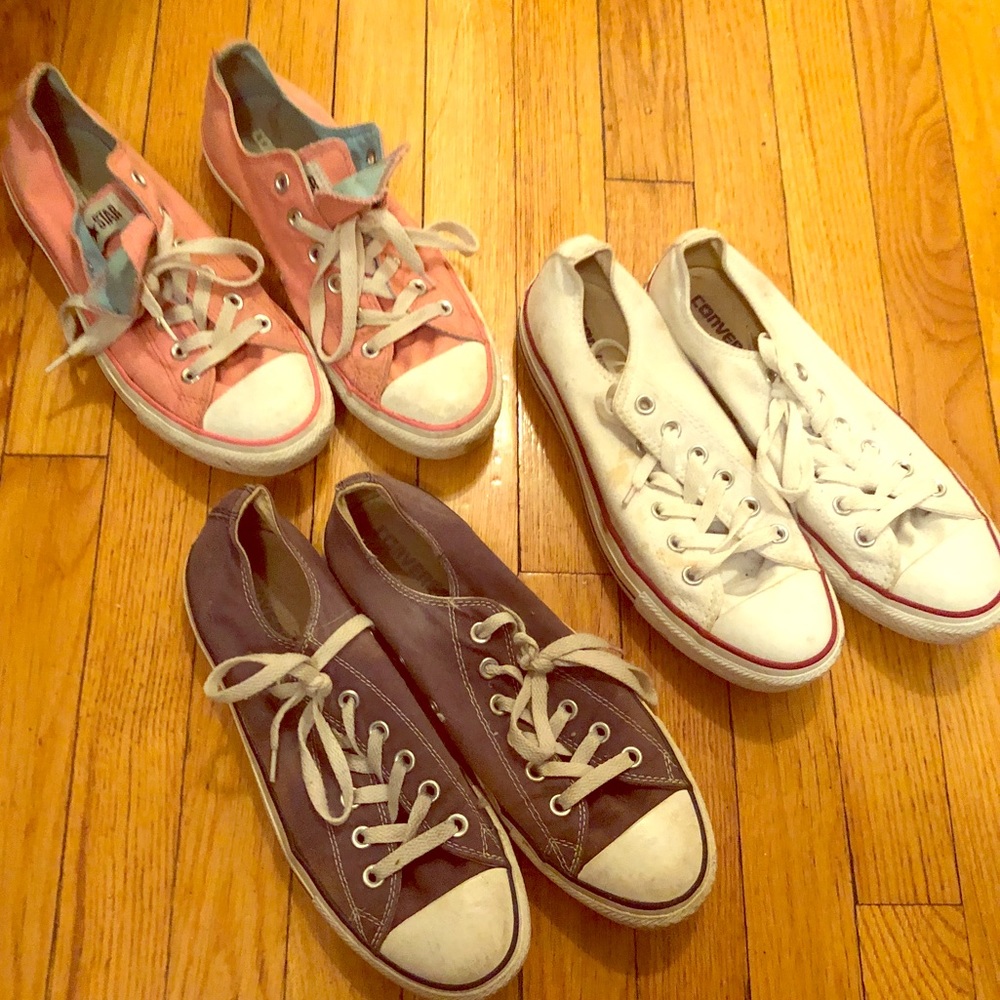 THREE PAIRS Converse All-Star sneakers